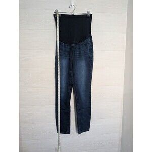 1822 DENIM Maternity Jeans Size 30 Over The Belly Skinny Dark Wash Stretch COMFY